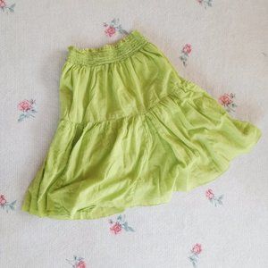 Ruffled Light Green Y2K Midi Skirt (S) (Old Navy)